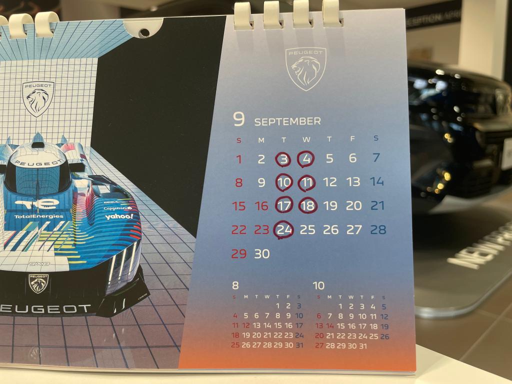 9月定休日のご案内